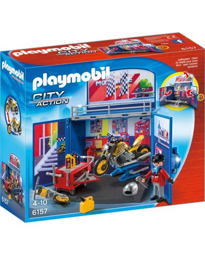 Комплект фигурки Playmobil City Action - Сервиз за мотори