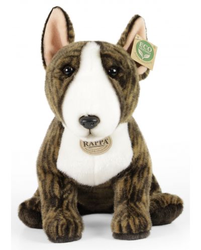Плюшена играчка Rappa Еко приятели - Куче Английски Бултериер, седящ, 30 cm - 2