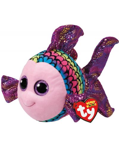 Плюшена играчка TY Toys Beanie Boos - Рибка Flippy, шарена, 15 cm - 1