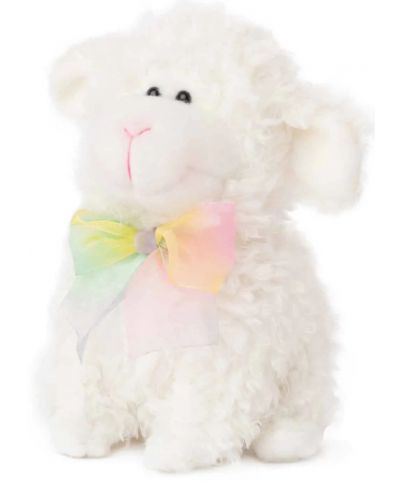 Плюшена играчка Амек Тойс - Бяла овчица с цветна панделка, 28 cm - 1