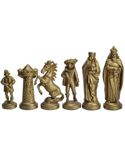 Пластмасови фигури за шах Sunrise - Medieval, golden/black - 2