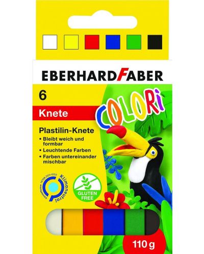 Пластилин Eberhard Faber - 6 цвята - 1
