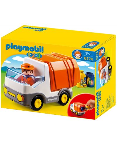 Комплект фигурки Playmobil 1.2.3 - Камион за отпадъци - 1