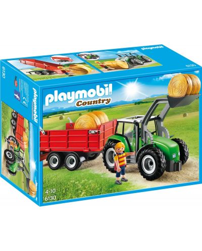 Комплект фигурки Playmobil Country – Голям трактор с ремарке - 1
