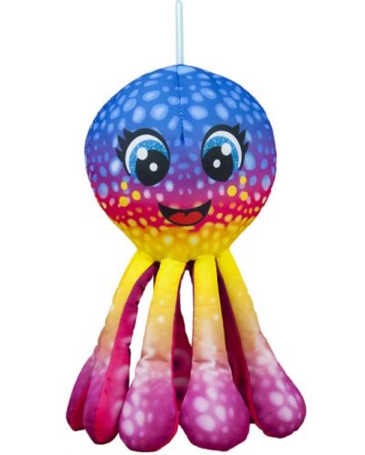 Плюшена играчка Амек Тойс - Цветен октопод, син, 25 сm - 1