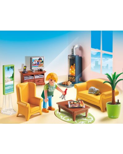 Комплект фигурки Playmobil - Всекидневна с камина - 1