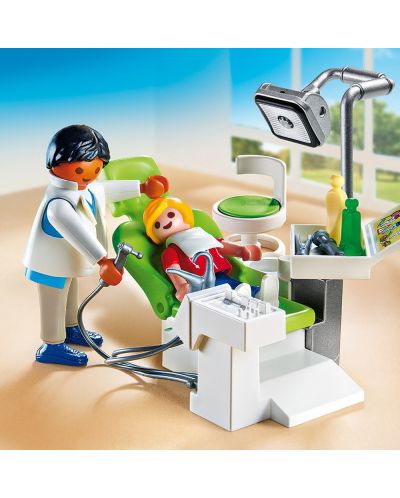Комплект фигурки Playmobil - Зъболекар с малък пациент и стол - 3