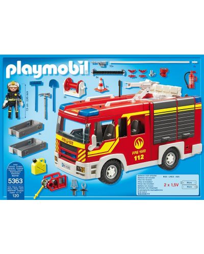 Комплект фигурки Playmobil - Пожарна кола със светлини и звук - 3