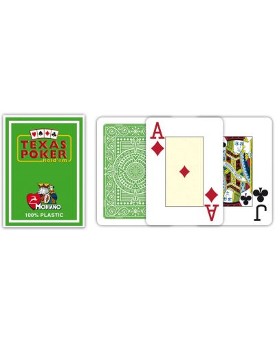 Пластични покер карти Texas Poker - светлозелен гръб - 2