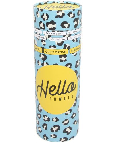Памучна кърпа в кутия Hello Towels - Palermo, 100 х 180 cm, синьо-жълта - 4