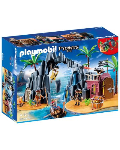 Комплект фигурки Playmobil - Пиратски остров на съкровищата - 1