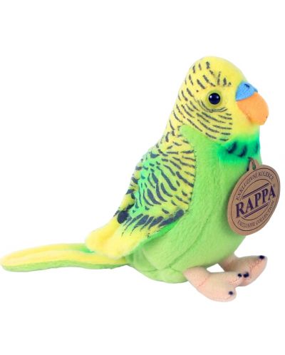 Плюшена играчка Rappa Еко приятели - Вълнист папагал, със звук, зелен, 11cm - 1