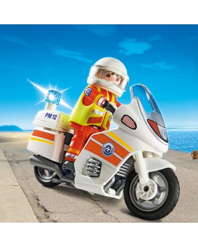 Комплект фигурки Playmobil City Action - Мотор за спешна медицинска помощ със светлини - 2