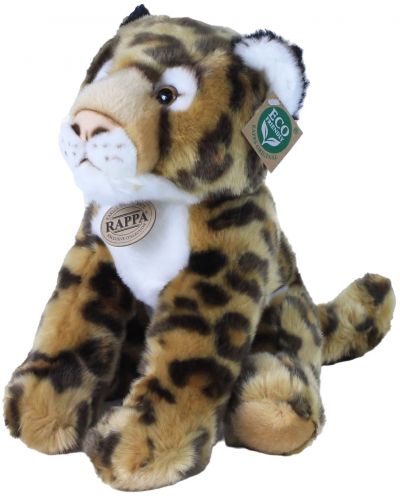 Плюшена играчка Rappa Еко приятели - Леопард, седящ, 30 cm - 2