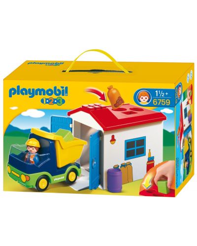 Конструктор Playmobil 1.2.3 - Камион с гараж - 1