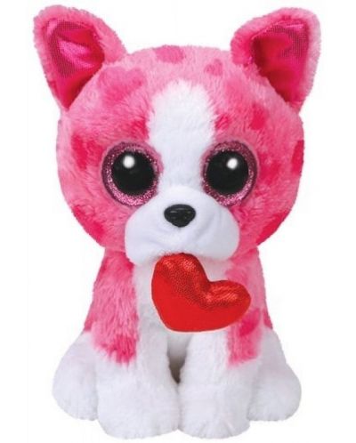Плюшена играчка TY Toys Beanie Boos - Куче Romeo, розово, 15 cm - 1