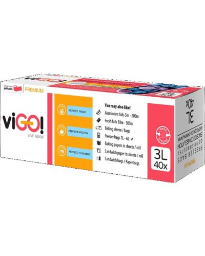 Пликове за замразяване viGО! - Premium, 3 l, 40 броя - 3