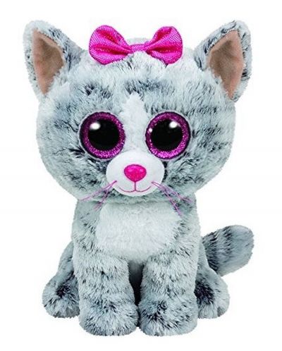 Плюшена играчка TY Toys - Сиво коте Kiki, 24 cm - 1