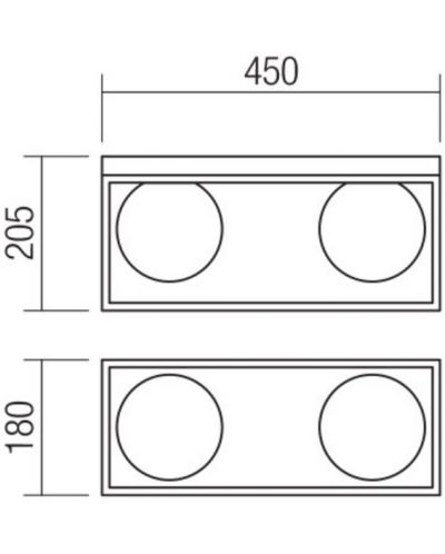 Плафон Smarter - Zodiac 01-3054, IP20, E14, 2x28W, черен мат и месинг - 2