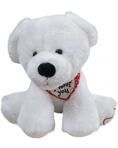 Плюшена играчка Амек Тойс - Бяло куче с шал, 27 cm - 1