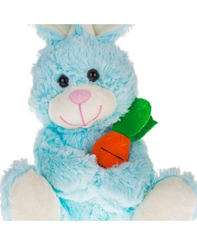 Плюшено зайче Tea Toys - Чочо, 28 cm, с морков, синьо - 2