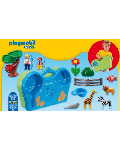 Комплект фигурки Playmobil 1.2.3 - кутия за игра – Зоопарк - 3