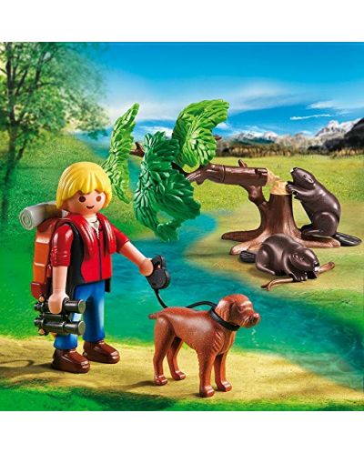 Комплект фигурки Playmobil Wild Life - Турист и семейство бобри - 3