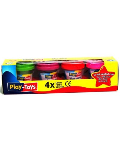 Пластилин PlayToys, 4 цвята, 4 х 50 g - 1