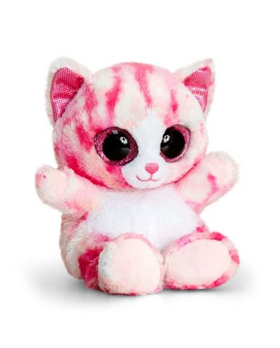 Плюшена играчка Keel Toys Animotsu - Розово коте, 15 cm - 1
