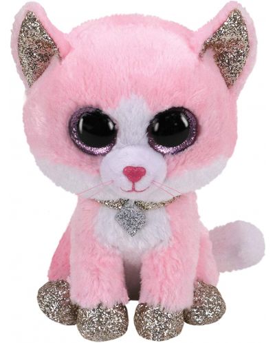 Плюшена играчка TY Toys - Коте Fiona, розово, 15 cm - 1