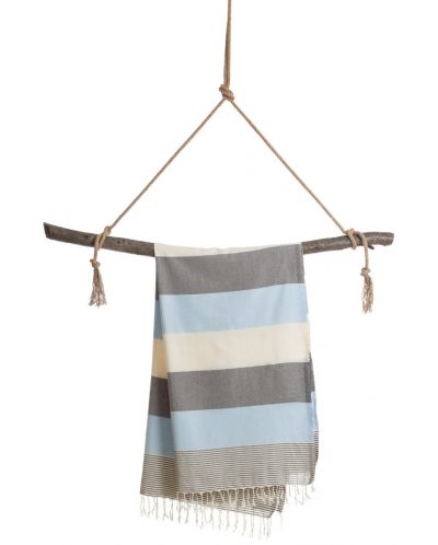 Памучна кърпа в кутия Hello Towels - New, 100 х 180 cm, синьо-сива - 3