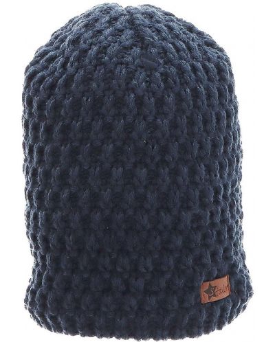 Плетена шапка с поларена подплата - 53 cm, 2-4 г, синя - 1