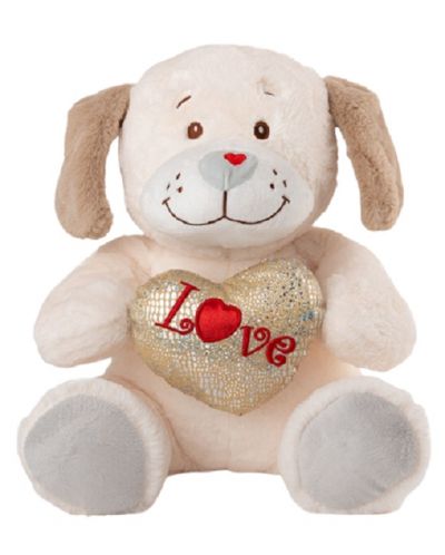 Плюшена играчка Амек Тойс - Куче със сърце, 35 сm - 1