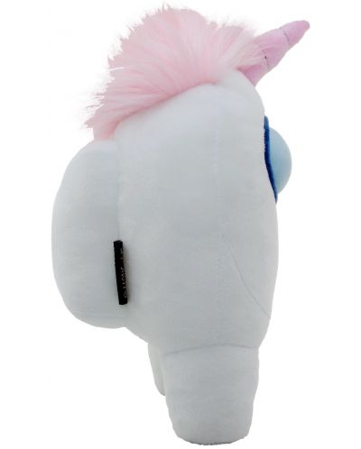 Плюшена фигура YuMe Games: Among Us - White Crewmate with Unicorn Hat, 30 cm - 5