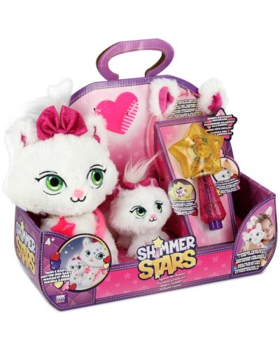 Плюшена играчка Shimmer Stars - Мама и бебе коте, с аксесоари - 3