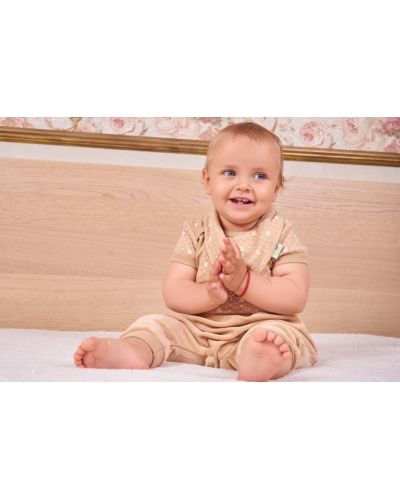 Плюшени бебешки потури Bio Baby - 86 cm, 12-18 месеца, кафяви - 2