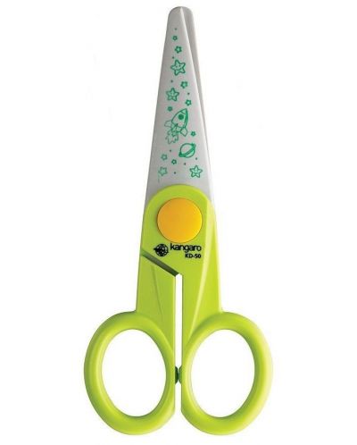 Пластмасова детска ножица Kangaro - KD-50, зелена - 1