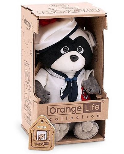 Плюшена играчка Оrange Toys Life - Енот Дени, с морско костюмче и шапка, 20 cm - 2