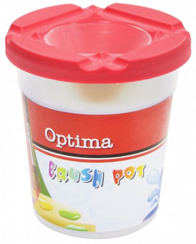 Пластмасова чашка за четки Optima - С капак, асортимент - 1