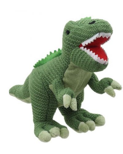 Плетена играчка The Puppet Company Wilberry Knitted - Динозавър T-rex, 28 cm - 1