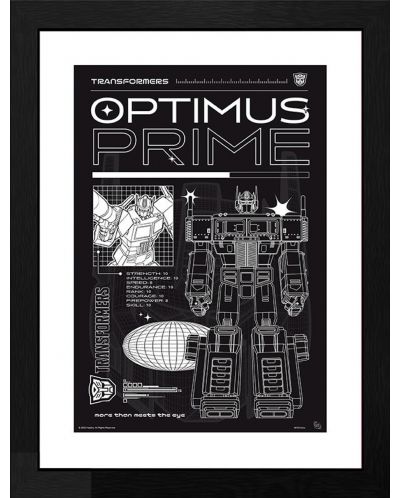 Плакат с рамка GB eye Movies: Transformers - Optimus Prime (Schematic) - 1