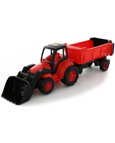 Пластмасова играчка Polesie - Трактор Champion с лопата и ремарке, асортимент - 1