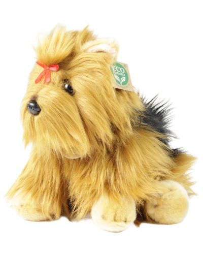Плюшена играчка Rappa Еко приятели - Куче Йоркширски териер, седящо, 30 cm - 2