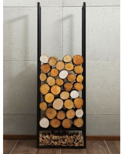 Поставка за дърва Cook King - Atos, 120 x 40 x 20 cm, черна - 2