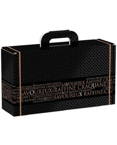 Подаръчна кутия Giftpack Savoureux - 33 x 18.5 x 9.5 cm, черно и златно - 1