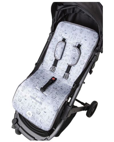 Подложка за бебешка количка Interbaby - С животни, сива - 5