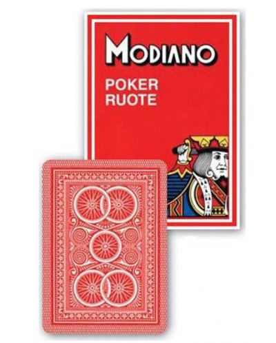 Покер карти Modiano Poker Ruote - червен гръб - 1