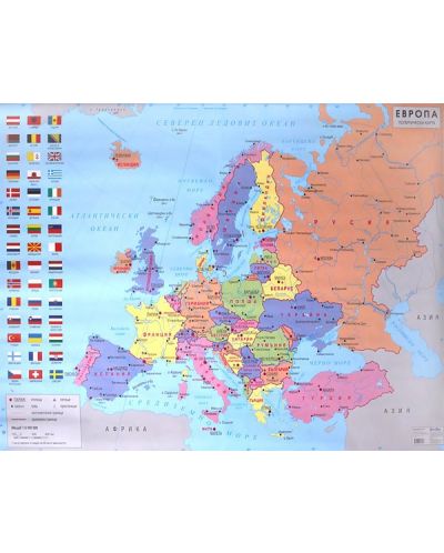 Стенна политическа карта на Европа (1:5 000 000, ламинат) - 1