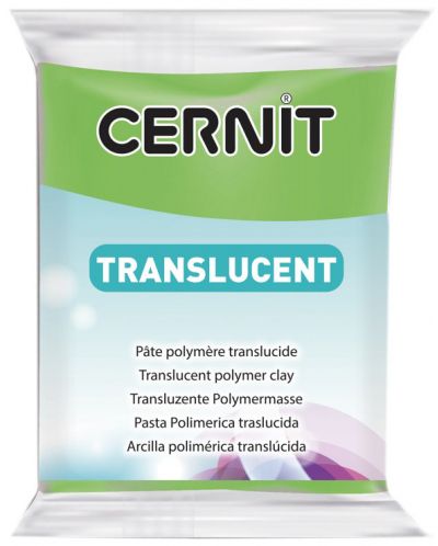 Полимерна глина Cernit Translucent - Зелен лайм, 56 g - 1