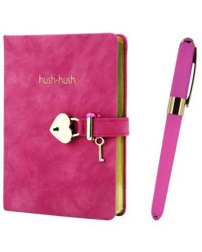 Подаръчен комплект Victoria's Journals - Hush Hush, розов, 2 части, в кутия - 1
